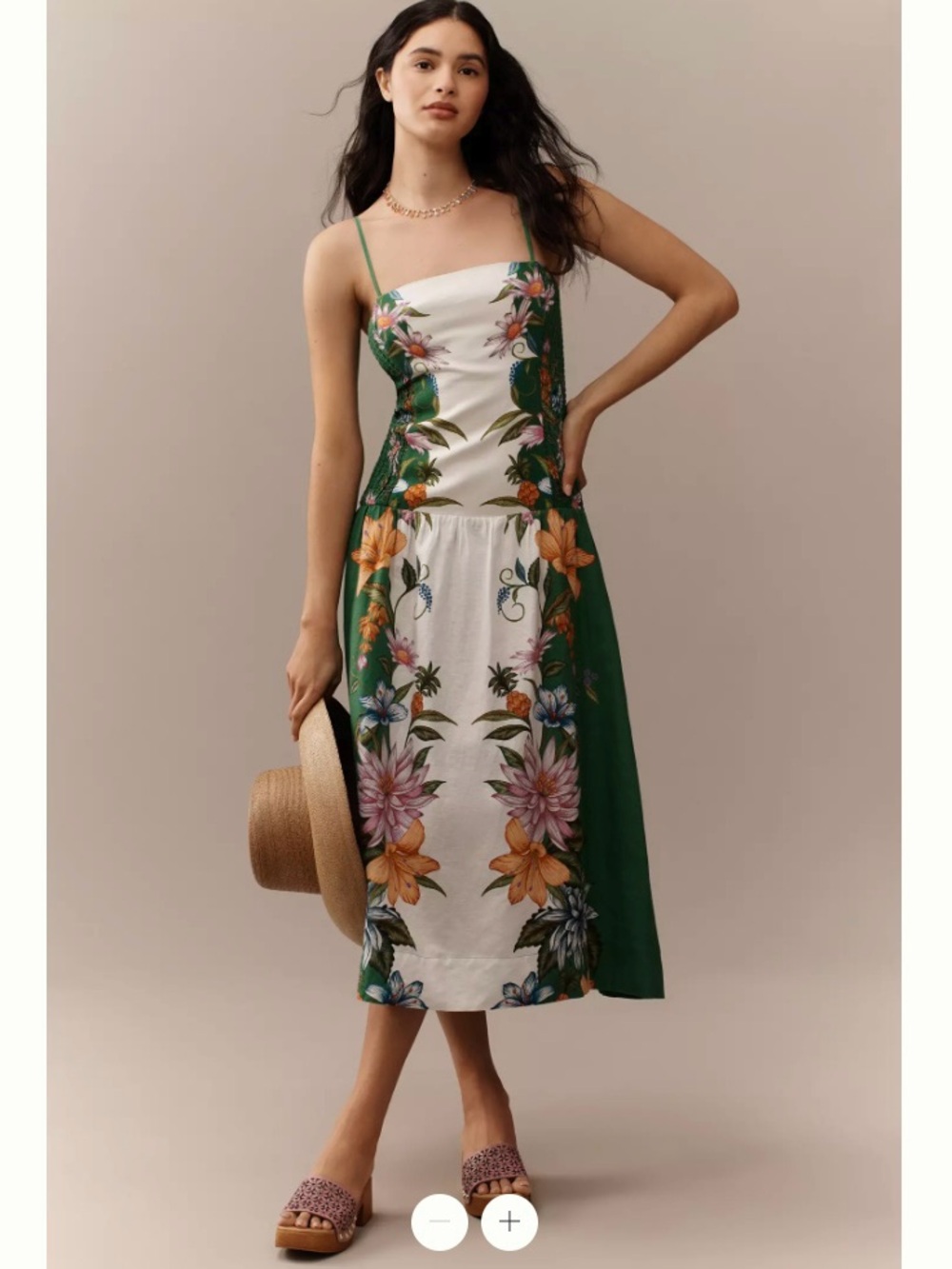 FARM Rio Sweet Bloom Dreamscape Linen Blend Midi Dress, NWT 🇧🇷
